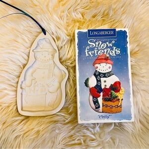1997 Longaberger Pottery Cookie Mold Series “Snow Friends”-VINTAGE “Chilly”